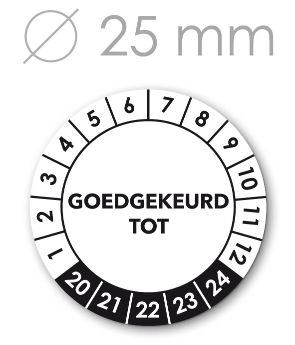 Goedgekeurd tot 5 jaargangen 25mm WIT